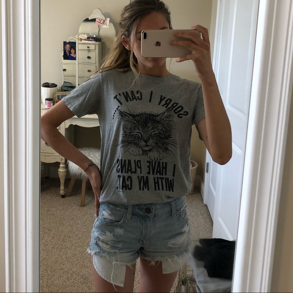 Cat & Kitten Lover/Owner Gray with Black T-Shirt
